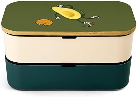 קופסת ארוחת הצהריים של אבוקדו רולר רולר שכבה כפולה בנטו קופסת ארוחת צהריים עם מכשיר ארוחת צהריים לערימה