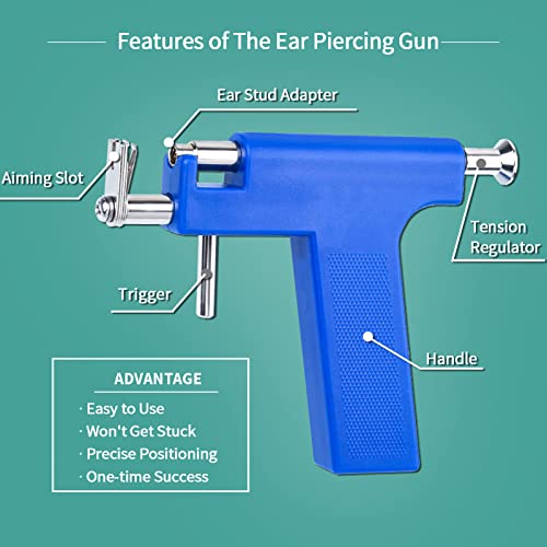נירוסטה אוזן פירסינג כלי סט אוזן האף טבור פירסינג אקדח עם 18 זוגות נירוסטה עגילים לסלון בית שימוש