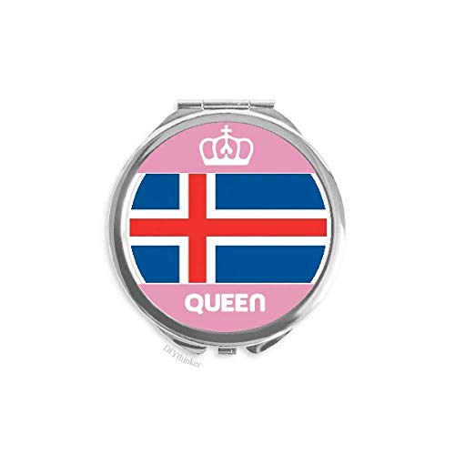 איסלנד לאומי דגל אירופה המדינה מיני דו צדדי נייד איפור מראה מלכת