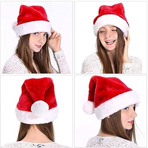 מצעד חגיגת כובע חג המולד לשנה חדשה עבה קטיפה קישוטי חג המולד בבית סנטה קלאוס מתנות צמר סנטה כובע רך