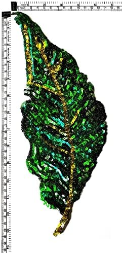 קליינפלוס. גדול גדול ג ' מבו נצנצים יפה ירוק עלה לתפור ברזל על טלאים רקומים מדבקת מלאכת פרויקטים אבזר