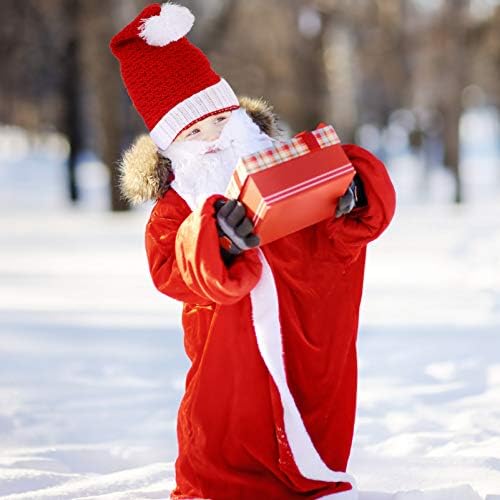 חג המולד סנטה קלאוס כובע אדום לבן חג המולד סריגה סנטה כובע חורף חם חג בארה ' ב עבור אדוטל ילדים תלבושות