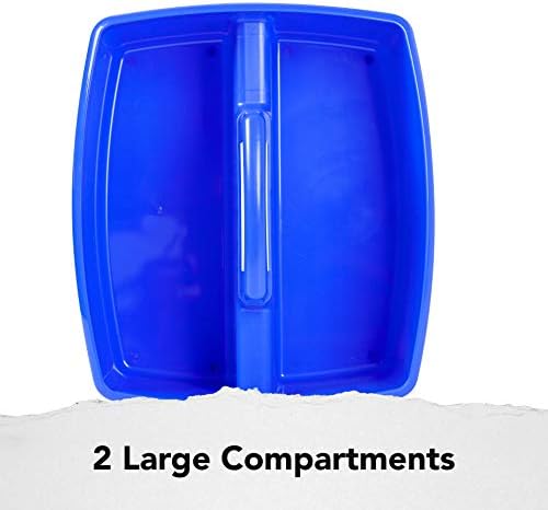 סטורקס 2-תא גדול נושא כלים-תכליתי בכיתה ארגונית עם ידית, כחול, 6-חבילה