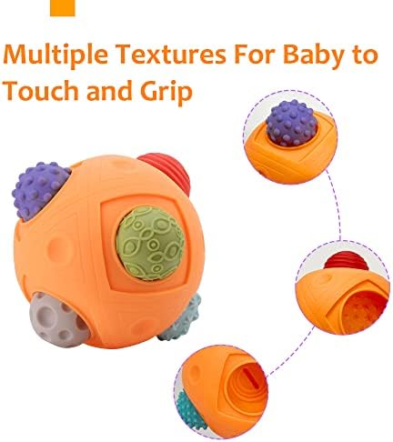 Rohsce 12 PCS ערכת כדורים חושיים, צעצועים מונטסורי לתינוקות 3 חודשים+, צעצועים חינוכיים לתינוקות 6-12