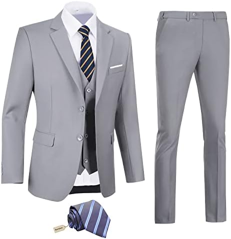 Amyox Slim Fit 3 חליפה חליפה שני כפתורים שמלת כלה שמלת כלה חליפת טוקס חליפה סט מעיל מכנסי אפוד עם עניבה
