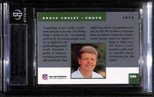 260 Bruce Coslet Co - 1991 Pro Line Portraints כרטיסי כדורגל מדורגים BGS אוטומטית - כדורגל חתימה