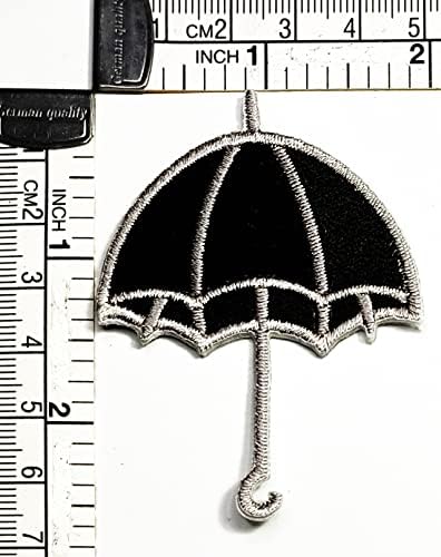קליינפלוס 2 יחידות. שחור מטרייה קריקטורה ברזל על תיקוני פעילויות רקום לוגו להלביש ג ' ינס מעילי כובעי