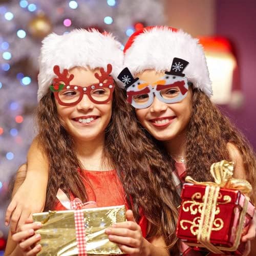 12 יחידות משקפי חג המולד נוצצות מסגרות יכולות לשמש כמשקפי מסיבת חג המולד קישוטי חג המולד טובות למסיבות