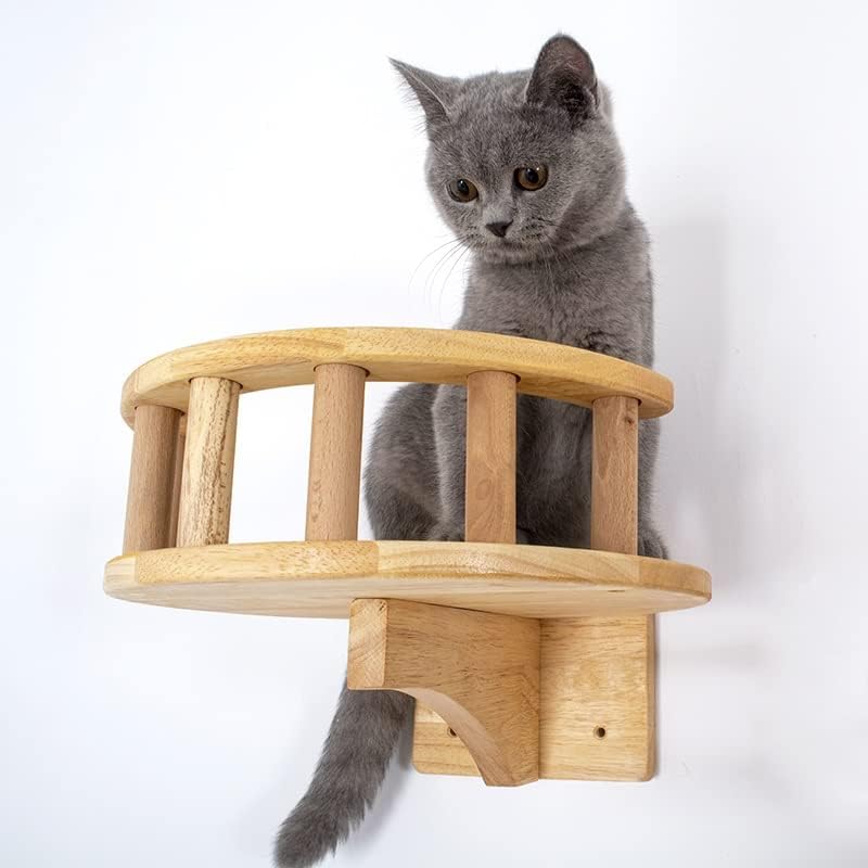 חיות מחמד ריהוט עץ טיפוס מסגרת חתול קיר צעדים חתול עץ מגדל קיר תליית חתלתול צעצוע בית סטרץ הודעה עם