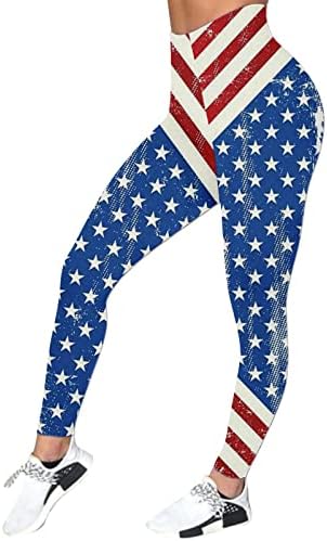 מיאשוי תחת בטן יולדות יוגה מכנסיים נשים מקרית הרביעי של יולי עצמאות יום מודפס ספורט יוגה מכנסיים פטיט