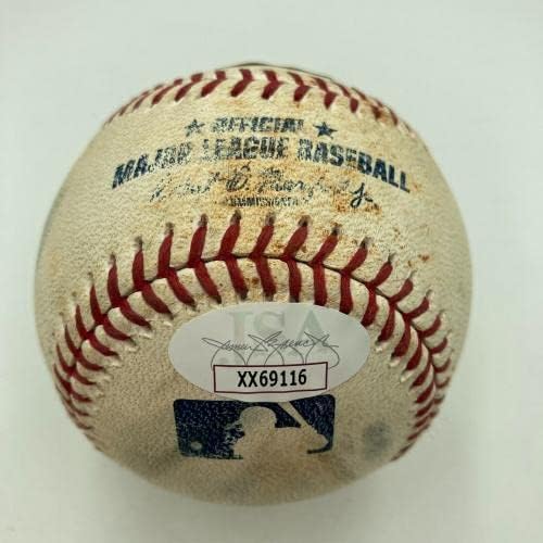 יורדן אלווארז MLB הופעת בכורה 6-9-19 משחק חתום משמש בייסבול JSA COA-משחק חתימה MLB משומש בייסבול