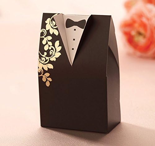JOINWIN 100X קופסאות חידוש אדומות שחורות לחתונה כלה וחתן שמלת פרחים ותיקון קופסת קופסת מתנה טוקסידו