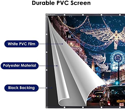 Instahibit 150 16: 9 מסך מקרן מתקפל מסך חיצוני חיצוני חיצוני מסך מסך הקרנה קדמית מסך PVC 3D 4K HD קמפינג