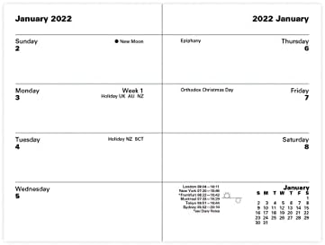 בואו 22-C32ebe Mini Pocket Sookbook, מתחיל בינואר 2022, קלאסי, כחול