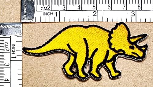 צהוב דינוזאור קריקטורה ברזל על תיקוני פעילויות רקום לוגו להלביש ג ' ינס מעילי כובעי תרמילי חולצות מדבקה