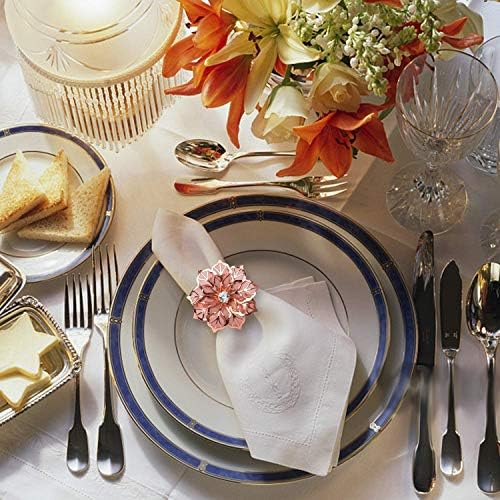 טבעות מפיות של סגסוגת אמיזור עם מחזיק מפית פרחים חלול לחדר אוכל מטבח ביתי מסיבות אירועים לחתונה מסיבות