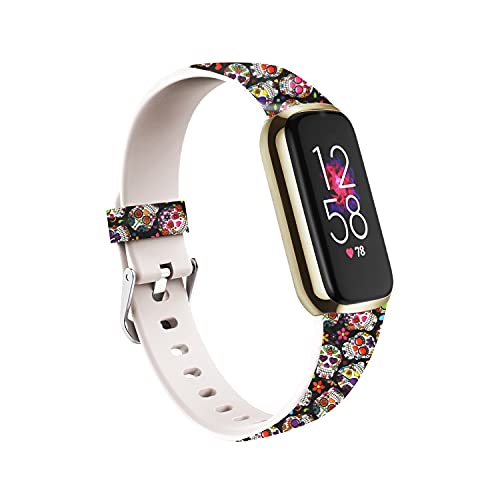 הדפסת Eieuuk דפוס שעון שעון תואם עם Fitbit Luxe/Luxe Se Smartwatch, סיליקון ספורט רך רצועות יד להחלפה
