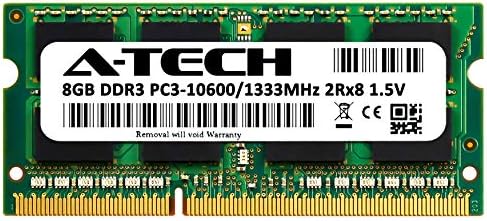 זיכרון זיכרון A-Tech 8GB עבור HP/Compaq Elitebook 8570p-DDR3 1333MHz PC3-10600 Non ECC SO-DIMM 2RX8