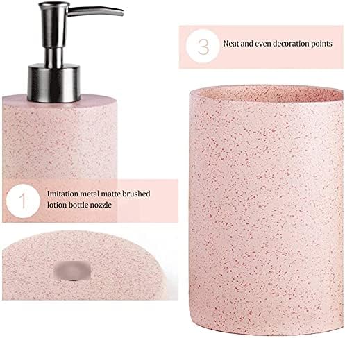 מכשיר סבון אופנה של אינקטוס סט אביזרי אמבטיה 4 חלקים, סט אמבטיה שרף פשוט, כולל מתקן סבון, כוס, צלחת