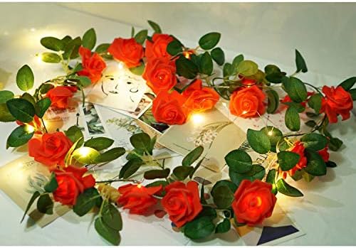 אורות מיתרים ורדים מופעלים על סוללות או USB מופעלים עם שלט רחוק, אורות פיות ורדים אטומים למים לחדר שינה,
