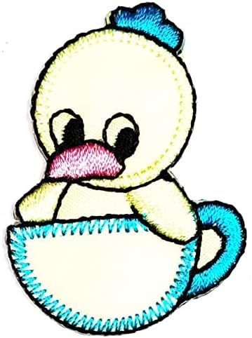 מיני כוס קפה עם ברווז חמוד קריקטורה תיקון רקום אפליקצית מלאכה בעבודת יד תינוק ילד ילדה נשים בגדי עשה
