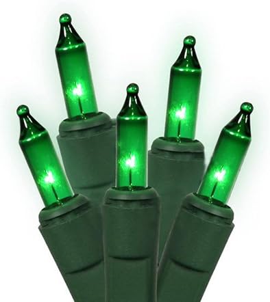 גאווה לחג 100 אורות ירוקים במיוחד עם חוט ירוק - שימוש מקורה/חיצוני - UL רשום