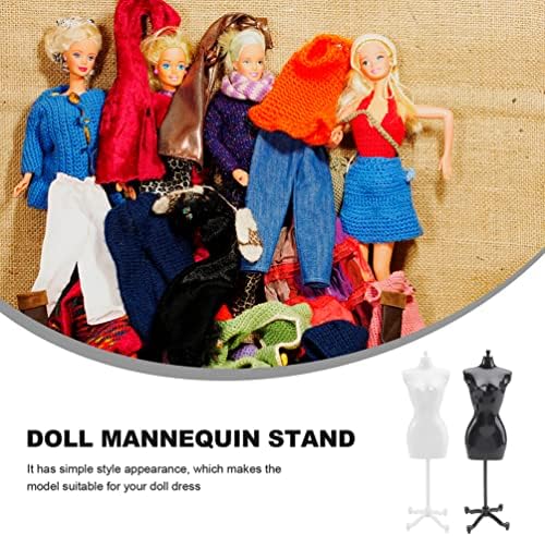 OperitAcx Doll Stand Stand 10 pcs שמלת בובה יוצרת דגם בובה זעיר manikin עם בסיס עמד