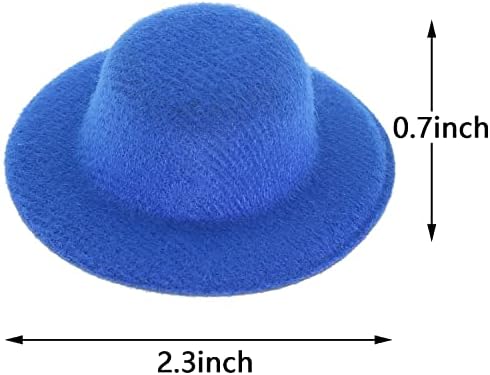 MTQY 12 יחידות מיני מלאכה כובע 2.3x0.7 אינץ '12 צבעים כובעי בובה מיניאטוריים עבור קישוט אביזרי שיער