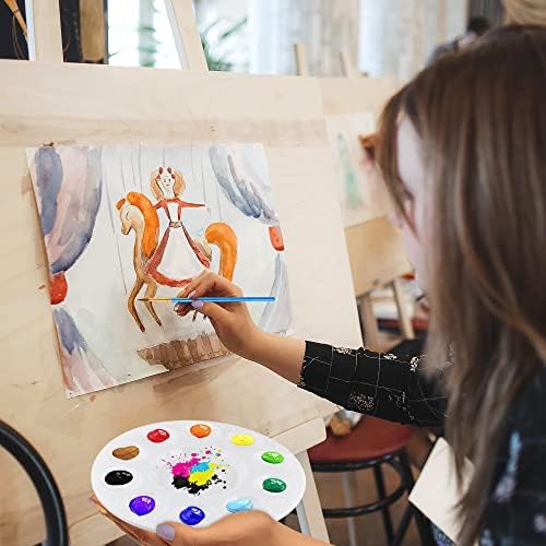 צבע מגשי ומברשות סט, ציור מברשת צבעים ערכת עם 10 יחידות אמנות ציור מברשת 2 יחידות פלסטיק מגש לוחות לילדים