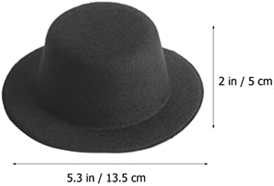 STOBOK כובעי סנטה שחור 4 יחידות צמרות קטנות כובעים DIY סיכות שיער בעבודת יד חומר בובה כובע מיני כובע