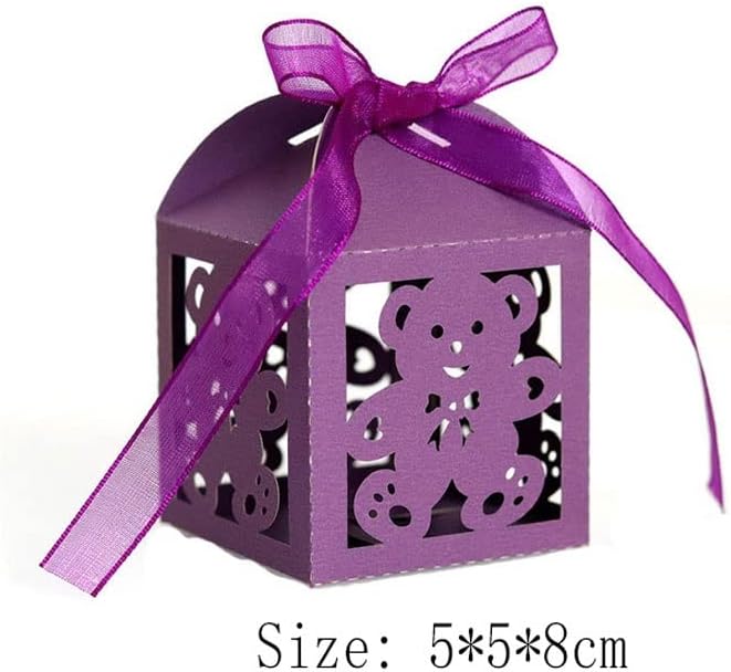 50 יחידות דוב קטן סוכריות קופסות ממתקים לטובת קופסות מתנה עם סרט עבור יום הולדת יום חתונה ספקי צד
