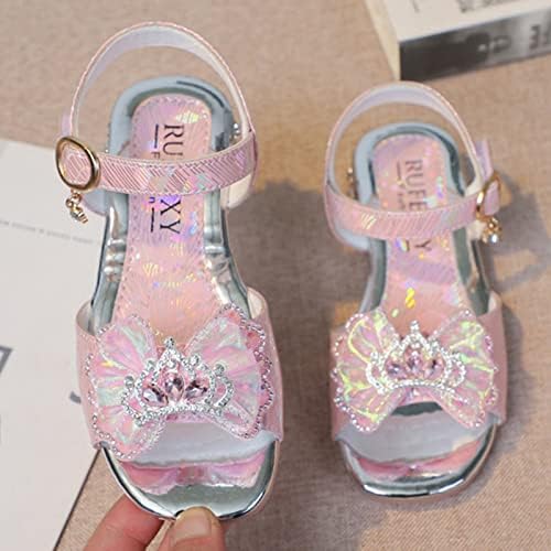 נעלי ילדים אופנה סוליות עבות עם סנדלי פרפר יהלומים בקיץ סנדלי סטודנטים בוהן פתוחים נעלי תינוקות ללא
