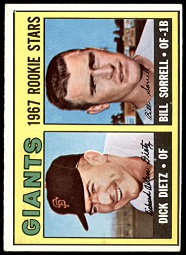 1967 Topps 341 ענקים טירונים דיק דיץ/ביל סורל סן פרנסיסקו ענקים VG/Ex Giants