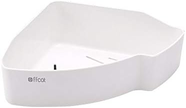 Zzxxc עם כוס יניקה מדף מקלחת לבנה, משולש חלול פלסטיק חדר אמבטיה ללא קידוח 7 מדפי פינת אחסון מארגן מתקפל