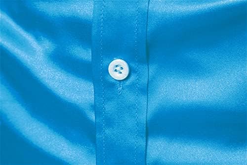 Jeke-DG מפעל סאטן סאטן משי שמלת דש חולצות ללא ברזל כפתור נשף כפתור למטה בגדים למסיבת ריקודים מזדמנים