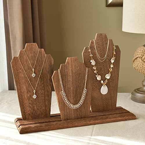מחזיק שרשרת מרובה של Mooca מעץ ותצוגת תכשיטים עמדו למכירה: רב -תכליתי וקל משקל עם תצוגות נשלפות - אידיאלי