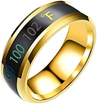 טבעת 14 נשים טבעת טבעת טמפרטורה פיזית אינטליגנטי תצוגת טבעת זוג טבעות מגניב טבעות לבנים אמיתי
