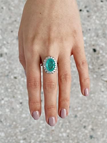 מיצ 'ויל 925 6 קראט פרייבה טבעת הבטחה בחיתוך סגלגל טבעת אירוסין טבעת נישואין צ' ז הילה תכשיטים לנשים