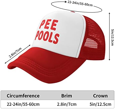Nvjui jufopl אני פיפי בבריכות כובע משאיות מצחיק, כובע בייסבול רשת מתכוונן לגברים ונשים