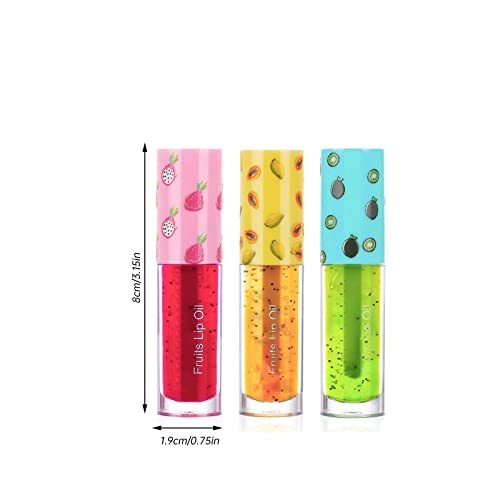 גלוס ארנב 3 יחידות סדרת פירות שפתיים שמן זכוכית שפתיים לחות שקוף ליפ גלוס פילינג שפתון התבהרות קווי